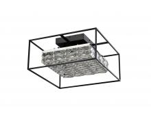 Lit Up Lighting LIT6442BK-CRY-3CCT - 16" 30W, Semi-flush mount, Dimmable in Black frame + Chrome with initial lumen 3300